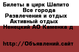 Билеты в цирк Шапито. - Все города Развлечения и отдых » Активный отдых   . Ненецкий АО,Каменка д.